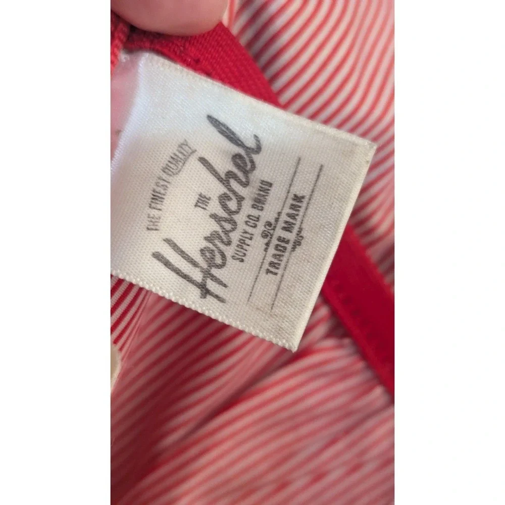 Herschel Charcoal Grey black  Backpack  red white  lining  as is